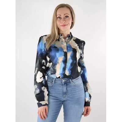 Vila satinskjorta dam navy blazer/lake Vila satinskjorta dam navy blazer/lake