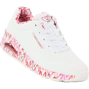 Skechers dam sneakers 155506/WRPK UNO - LOVING LOVE vit/röd/rosa Skechers dam sneakers 155506/WRPK UNO - LOVING LOVE vit/röd/rosa
