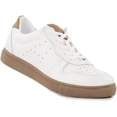 Andrea Conti damsneakers i äkta läder 0341050-534 vit/brun Andrea Conti damsneakers i äkta läder 0341050-534 vit/brun