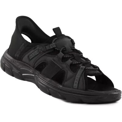 Skechers herrsandaler med bred läst 205181/BLK REVOLTED SS - MERRICK svart Skechers herrsandaler med bred läst 205181/BLK REVOLTED SS - MERRICK svart