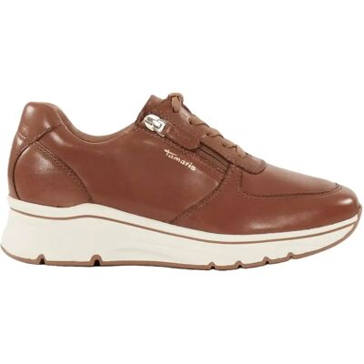 Tamaris damsneakers i äkta läder 23711-42 konjaksläder Tamaris damsneakers i äkta läder 23711-42 konjaksläder
