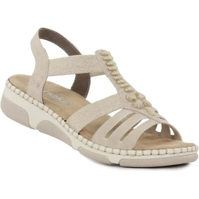 Rieker damsandaler med bred läst 66201-62 beige Rieker damsandaler med bred läst 66201-62 beige