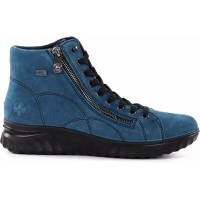 Rieker ankelboots i läder 59010-12 blå Rieker ankelboots i läder 59010-12 blå