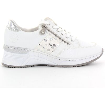 Rieker dam Kilklackade sneakers N4322-80 vit Rieker dam Kilklackade sneakers N4322-80 vit
