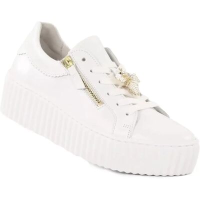 Gabor sneakers i äkta läder för kvinnor 20121 weiss guld Gabor sneakers i äkta läder för kvinnor 20121 weiss guld