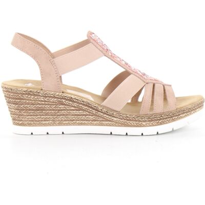 Rieker Wedge sandaler 61913-31 rosa Rieker Wedge sandaler 61913-31 rosa