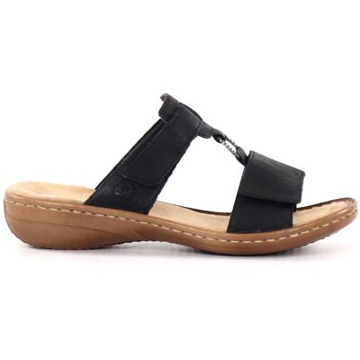 Rieker dam slip-in sandaler 60885-00 svart Rieker dam slip-in sandaler 60885-00 svart