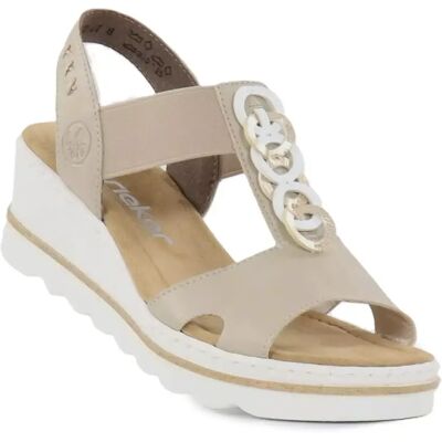 Rieker Kilsandaler 67498-62 beige Rieker Kilsandaler 67498-62 beige