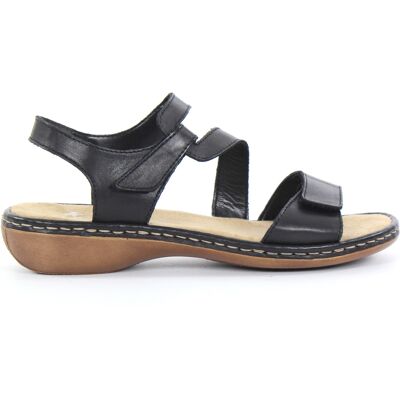 Rieker dam Sandaler i läder 659C7-00 svart Rieker dam Sandaler i läder 659C7-00 svart