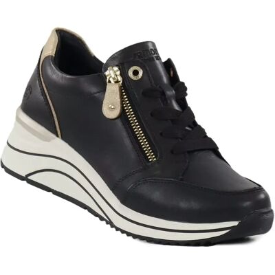 Rieker Remonte kilklackade sneakers D0T03-01 svarta Rieker Remonte kilklackade sneakers D0T03-01 svarta