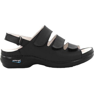 Nursing Care Maskintvättbara Sandaler i läder svart Nursing Care Maskintvättbara Sandaler i läder svart