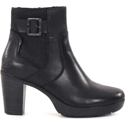 Rieker ankelboots i äkta läder för kvinnor Y2252-00 Svart Rieker ankelboots i äkta läder för kvinnor Y2252-00 Svart
