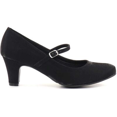 Chantana satin pumps med justerbart rem 483-72 svart Chantana satin pumps med justerbart rem 483-72 svart