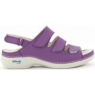Nursing Care Maskintvättbara Sandaler i läder lila Nursing Care Maskintvättbara Sandaler i läder lila