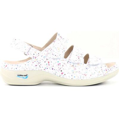 Nursing Care Maskintvättbar Sandaler läder WG18F73 färgprickar Nursing Care Maskintvättbar Sandaler läder WG18F73 färgprickar