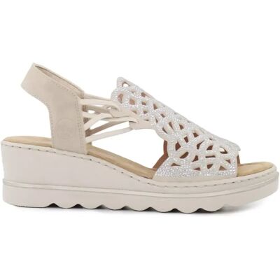 Rieker dam kilklackade sandaler 67465-62 beige Rieker dam kilklackade sandaler 67465-62 beige
