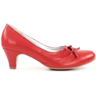 Chantana pumps i läder med en vacker rosett,21784-05 röd Chantana pumps i läder med en vacker rosett,21784-05 röd