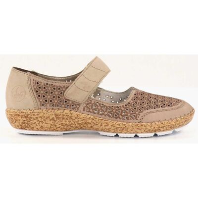 Rieker Promenadskor läder 44864-60 beige Rieker Promenadskor läder 44864-60 beige