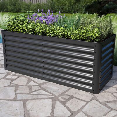 PRIMEYARD Odlingslåda, 150 x 60 x 60 cm, stål, antracit - (GFPV00809) PRIMEYARD Odlingslåda, 150 x 60 x 60 cm, stål, antracit - (GFPV00809)