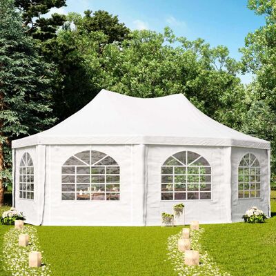 TOOLPORT 5x6,8 m pagodtält, PVC-presenning, vit - (1067) TOOLPORT 5x6,8 m pagodtält, PVC-presenning, vit - (1067)