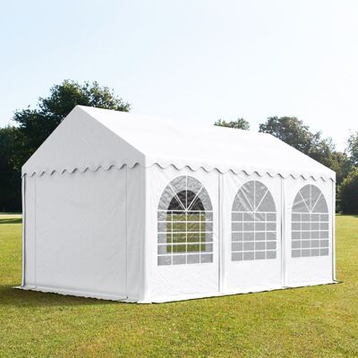 TOOLPORT 4x6 m partytält, med bottenram, PVC 800, vit - (2647) TOOLPORT 4x6 m partytält, med bottenram, PVC 800, vit - (2647)