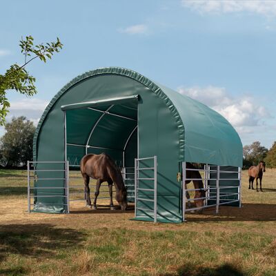 TOOLPORT Djurstall 4x4m - Väderbeständigt och lätt att montera TOOLPORT Djurstall 4x4m - Väderbeständigt och lätt att montera