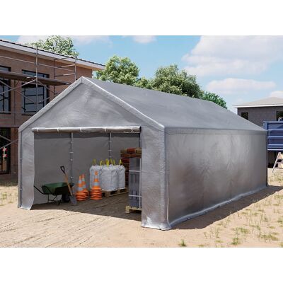 TOOLPORT Lagertält 4x8m, PE duk, grå - (4773) TOOLPORT Lagertält 4x8m, PE duk, grå - (4773)