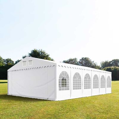 TOOLPORT XXL 8x12 m partytält - 2,6 m sidohöjd, med bottenram, PVC 800, vit - (5204) TOOLPORT XXL 8x12 m partytält - 2,6 m sidohöjd, med bottenram, PVC 800, vit - (5204)
