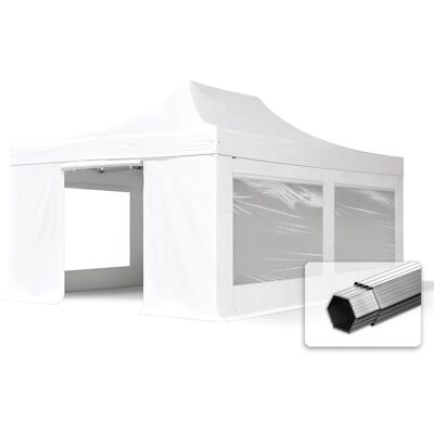 TOOLPORT 4x6 m snabbtält, Professional aluminium, med sidodelar (panoramafönster), vit - (582031) TOOLPORT 4x6 m snabbtält, Professional aluminium, med sidodelar (panoramafönster), vit - (582031)