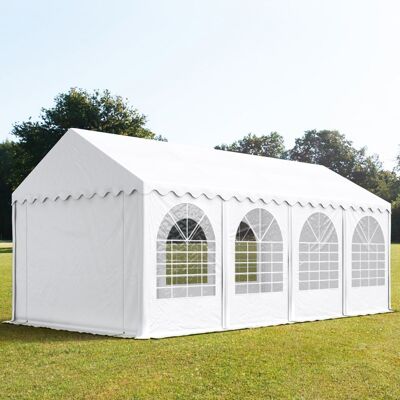 TOOLPORT 4x8 m partytält, med bottenram, PVC 800, vit - (7840) TOOLPORT 4x8 m partytält, med bottenram, PVC 800, vit - (7840)
