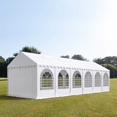 TOOLPORT XXL 4x12 m partytält - 2,6 m sidohöjd, med bottenram, PVC 1400, vit - (8187) TOOLPORT XXL 4x12 m partytält - 2,6 m sidohöjd, med bottenram, PVC 1400, vit - (8187)