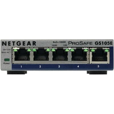 Netgear GS105E-200PES Managed Gigabit Ethernet Switch - Nätverksswitch Netgear GS105E-200PES Managed Gigabit Ethernet Switch - Nätverksswitch