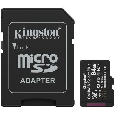 Kingston Technology Canvas Select Plus Gen3 64 GB MicroSDXC SDCS3/64GB Kingston Technology Canvas Select Plus Gen3 64 GB MicroSDXC SDCS3/64GB