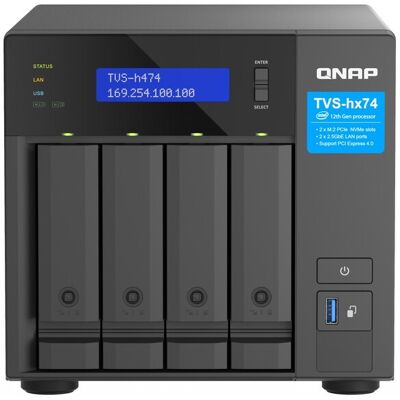 Qnap TVS-H474 NAS Tower Intel® Pentium® G7400 8 GB TVS-h474-PT-8G Qnap TVS-H474 NAS Tower Intel® Pentium® G7400 8 GB TVS-h474-PT-8G