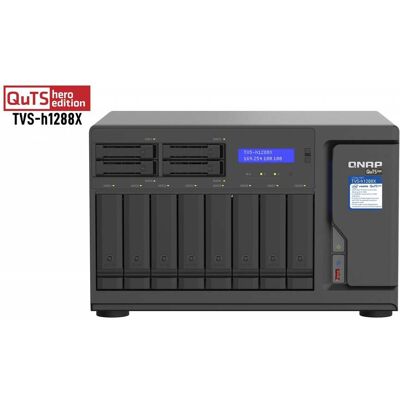 Qnap TVS-h1288X NAS Tower Ethernet LAN Black TVS-h1288X-W1250-16G Qnap TVS-h1288X NAS Tower Ethernet LAN Black TVS-h1288X-W1250-16G