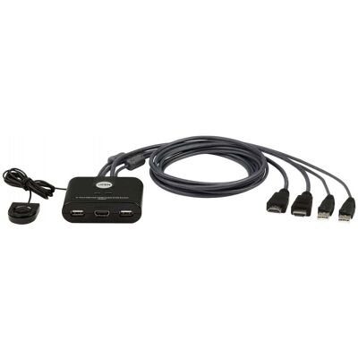 Aten 2-Port USB FHD HDMI Cable KVM Switch CS22HF-AT Aten 2-Port USB FHD HDMI Cable KVM Switch CS22HF-AT