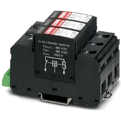 Phoenix T1/T2 PV DC surge arrester VAL-MS-T1/T2 1000 DC-PC/2+VO 1000V 1099593 Phoenix T1/T2 PV DC surge arrester VAL-MS-T1/T2 1000 DC-PC/2+VO 1000V 1099593