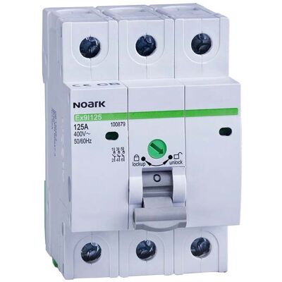 Noark Switch disconnectors 3 module wide, 3-pole, 100A 100878 Noark Switch disconnectors 3 module wide, 3-pole, 100A 100878