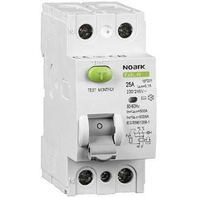 Noark Residual circuit breaker Icn=6kA, 2-pole, In=40A, I?n=100mA 108354 Noark Residual circuit breaker Icn=6kA, 2-pole, In=40A, I?n=100mA 108354