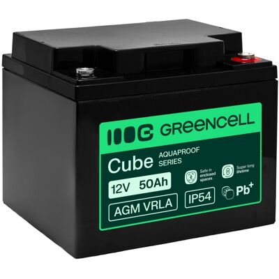 Green Cell AGM VRLA 12V 50Ah underhållsfri batteri för AGM12V50AH-H Green Cell AGM VRLA 12V 50Ah underhållsfri batteri för AGM12V50AH-H