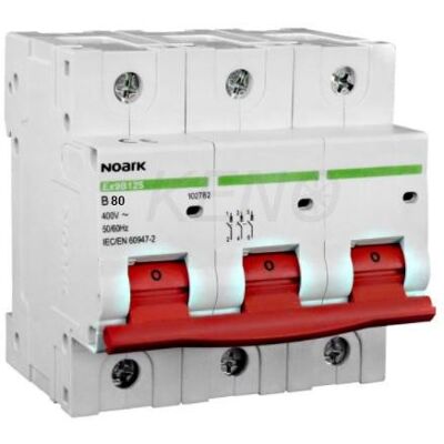 Noark Overcurrent circuit breaker 20 kA, characteristic B, 80 A 102781 Noark Overcurrent circuit breaker 20 kA, characteristic B, 80 A 102781