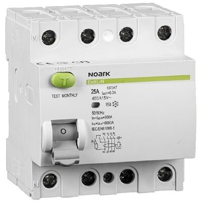 Noark Residual circuit breaker Icn=6kA, 4-pole, In=40A, I?n=100mA 108366 Noark Residual circuit breaker Icn=6kA, 4-pole, In=40A, I?n=100mA 108366