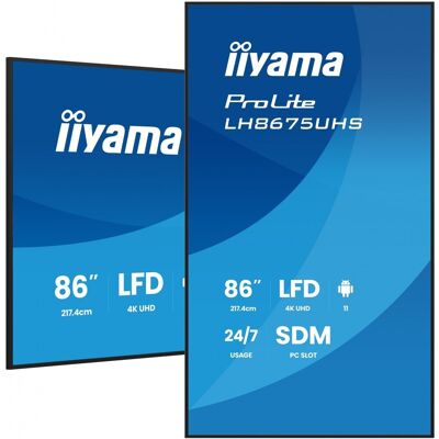 IIYAMA LH8675UHS-B2AG 86tum 3840x2160 UHD IPS-panel LH8675UHS-B2AG IIYAMA LH8675UHS-B2AG 86tum 3840x2160 UHD IPS-panel LH8675UHS-B2AG