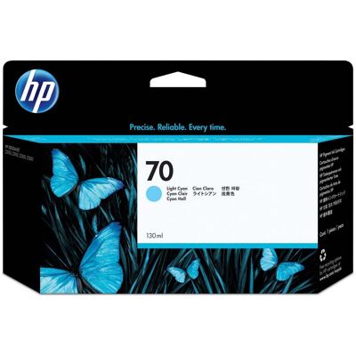HP 70 130-ml Light Cyan Ink Cartridge C9390A HP 70 130-ml Light Cyan Ink Cartridge C9390A