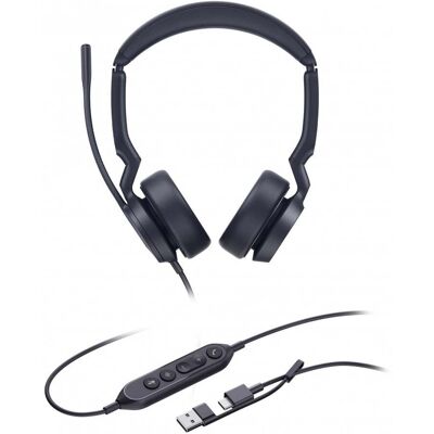 Yealink UH44 Dual UC USB-C/A Kabel Huvudband Kontor/callcenter 1308187 Yealink UH44 Dual UC USB-C/A Kabel Huvudband Kontor/callcenter 1308187