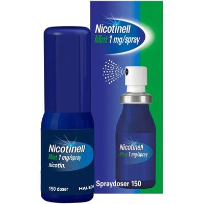 Nicotinell Mint Munhålespray, lösning 1mg/spray Spraybehållare, 150sprayningar Nicotinell Mint Munhålespray, lösning 1mg/spray Spraybehållare, 150sprayningar