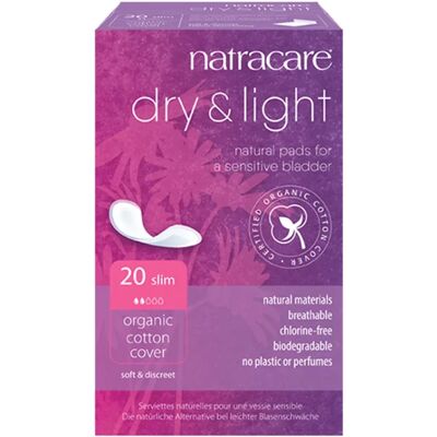 Natracare Inkontinensskydd Dry+Light Slim 20 st Natracare Inkontinensskydd Dry+Light Slim 20 st