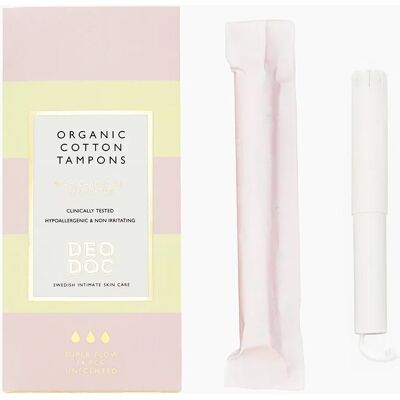 DeoDoc Ekologiska Bomullstampon SuperFlow - 14 st, med applicator DeoDoc Ekologiska Bomullstampon SuperFlow - 14 st, med applicator