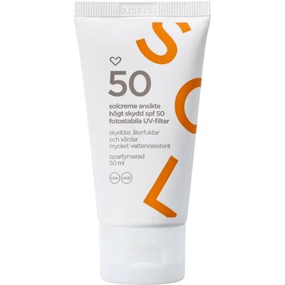 Hjärtats Solkräm Ansikte Oparfymerad SPF 50, 50 ml Hjärtats Solkräm Ansikte Oparfymerad SPF 50, 50 ml