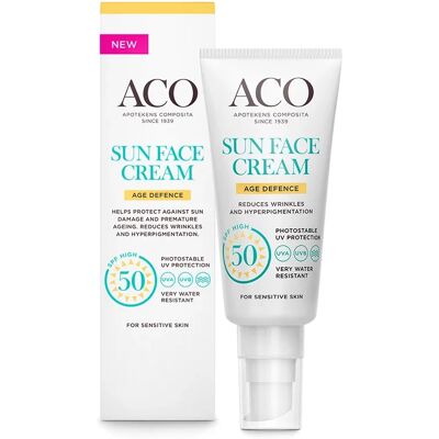 ACO Sun Face Cream Age Defense SPF 50, 40 ml ACO Sun Face Cream Age Defense SPF 50, 40 ml